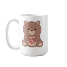 Romantic Teddy Bear & Hearts Mug