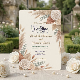 Romantic Terracotta Boho Chic Wedding Inbjudningar