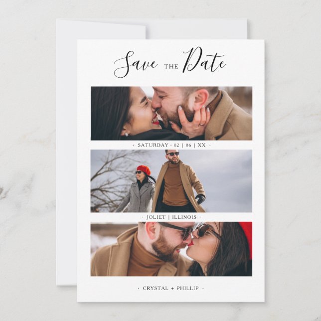 Romantic Three Wedding Engagement Photos Collage (Framsida)
