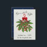 Romantic träffade mig under Mistletoe-julen Julkort<br><div class="desc">Romantisk jul-inbjudan i Kväll med en festlig grönt och ett rött mistelbunt. Lägg till inbjudningsinformationen och njut av en fantastisk jul-kväll med vänner och familj.</div>