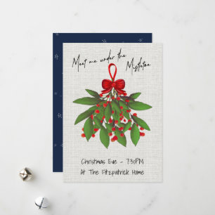 Romantic träffade mig under Mistletoe-julen Julkort