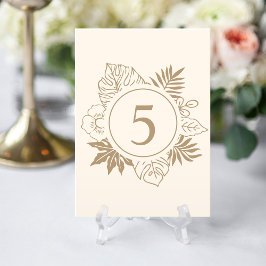 Romantic Tropical Greenery Bröllop Bordsnummer