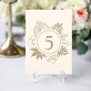 Romantic Tropical Greenery Bröllop Bordsnummer