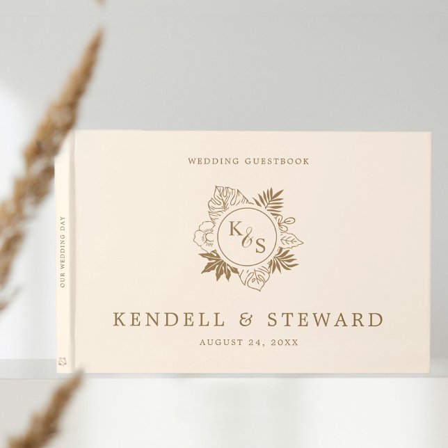 Romantic Tropical Greenery Bröllop Gästböcker (Skapare uppladdad)