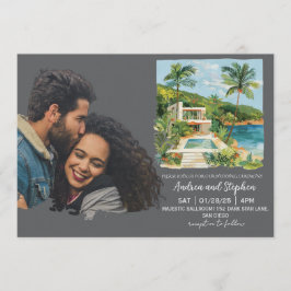 Romantic Tropical Island Wedding Inbjudningar