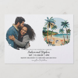 Romantic Tropical Island Wedding Inbjudningar