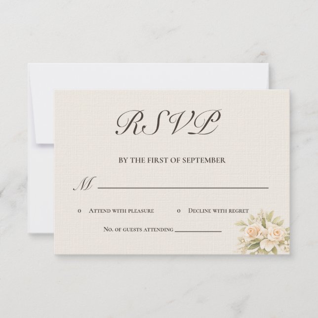 Romantic Tuscan Villa Calligraphy RSVP Card OSA Kort (Framsida)