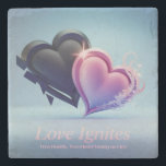 Romantic Two Hearts Underlägg<br><div class="desc">Firar kärlek med den här romantiska drycken underlägg med två hjärtan. Perfekt för par eller vardaglig använda. Den ger en skarp beröring till alla bord-inställningar.</div>