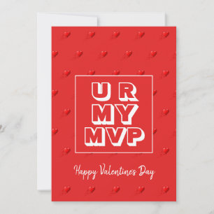 Romantic U R MY MVP Valentines day Julkort