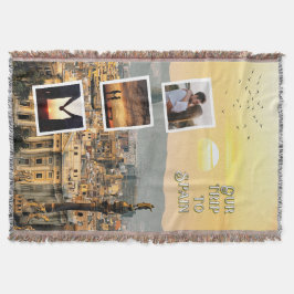 Romantic Vacation Photo Collage Design Filt