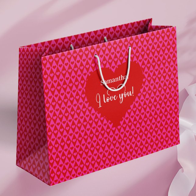 Romantic Valentine Gift Bag I Love You Heart Desig (Romantic Valentine Gift Bag I Love You Heart Design)