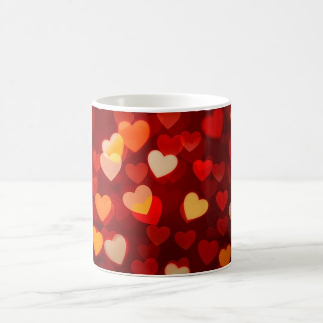 Romantic Valentine Heart Pattern Kaffemugg (Center)