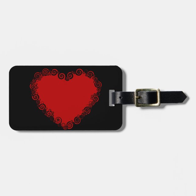 Romantic Valentine Kärlek Heart Red Bagagebricka (Horisontell Framsida)