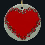 Romantic Valentine Kärlek Heart Red Julgransprydnad Keramik<br><div class="desc">Romantic Valentine Kärlek Heart Red</div>