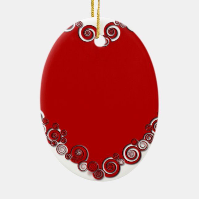 Romantic Valentine Kärlek Heart Red Julgransprydnad Keramik (Baksidan)