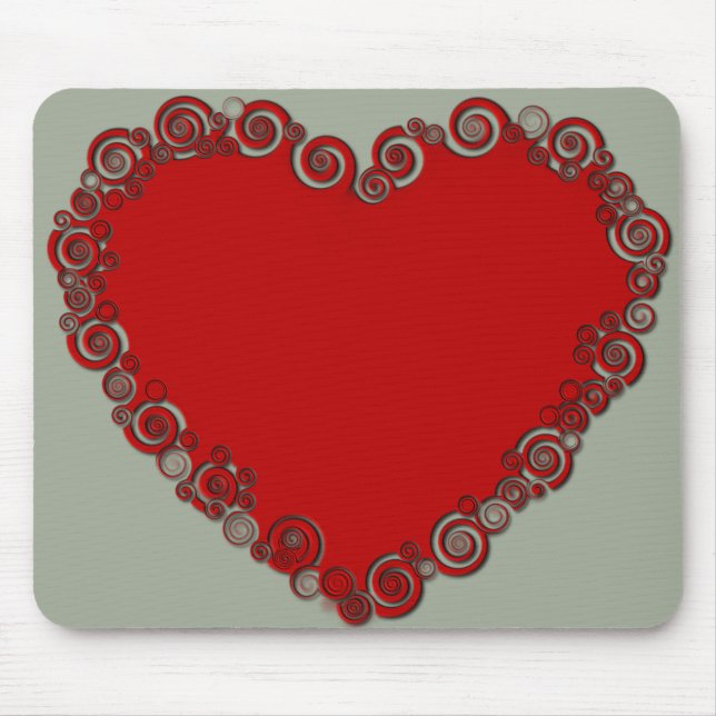 Romantic Valentine Kärlek Heart Red Musmatta (Framsidan)