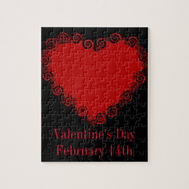 Romantic Valentine Kärlek Heart Red Pussel (Vertikal)