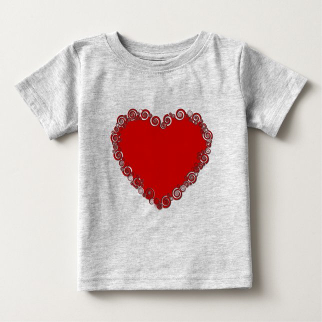Romantic Valentine Kärlek Heart Red Tee (Framsida)