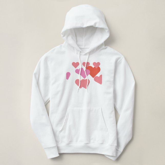 Romantic Valentine Kärlek Hearts design T Shirt (Design framsida)