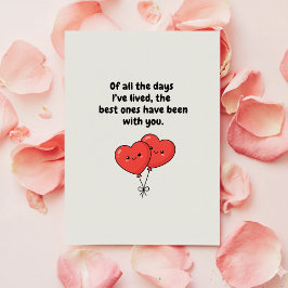 Romantic Valentine Love Card for Couples Gift Julkort