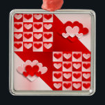 Romantic Valentine Love Hearts Red White Heart Julgransprydnad Metall<br><div class="desc">Romantic Valentine Love Hearts Red White Heart</div>
