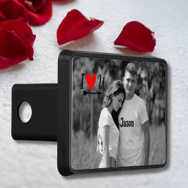 Romantic Valentine par Photo I Red Heart U Namn Dragkroksskydd