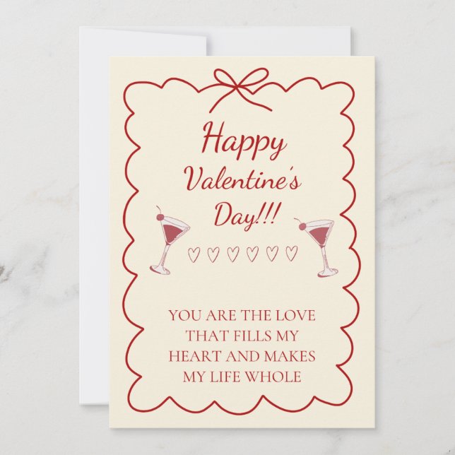 Romantic Valentine’s Day Card Inbjudningar (Framsida)