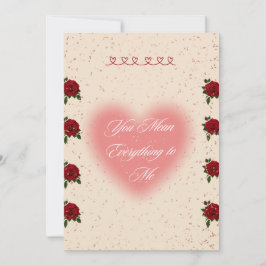 Romantic Valentine’s Day Rose Card Inbjudningar