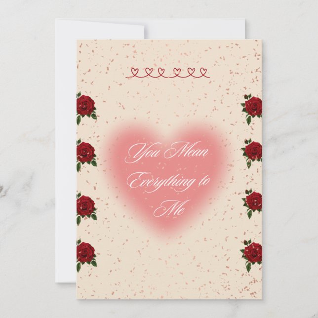 Romantic Valentine’s Day Rose Card Inbjudningar (Framsida)