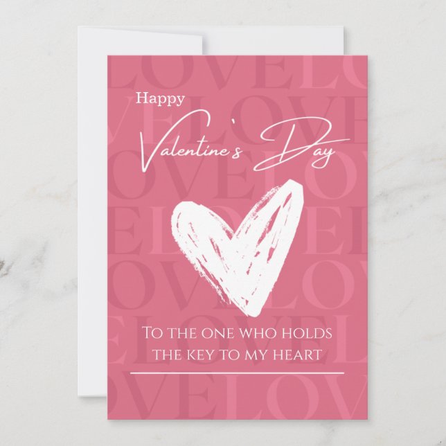 Romantic Valentine's Day Card Idea | Deep Love Quo Inbjudningar (Framsida)