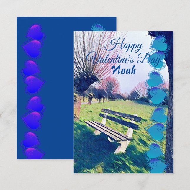 Romantic Valentines day Heart Garden Bench för hon (Fram/baksida)