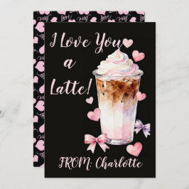 Romantic Valentines Day Whipped cream iced coffee Kort