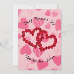 Romantic Valentines hjärtan och ro-kort Inbjudningar
