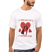 Romantic Valentines Manar White Crew Nacke T-Shirt
