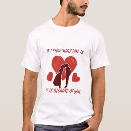 Romantic Valentines Manar White Crew Nacke T-Shirt