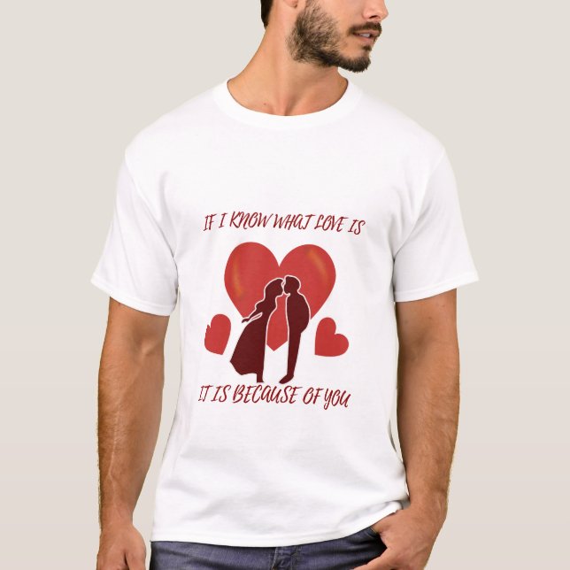 Romantic Valentines Manar White Crew Nacke T-Shirt (Framsida)