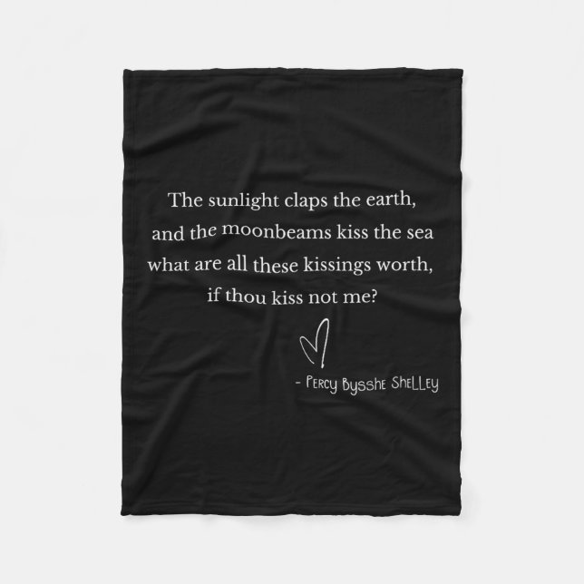 Romantic Valentine's Percy Bysshe Shelley Quote Et Fleecefilt (Framsidan)