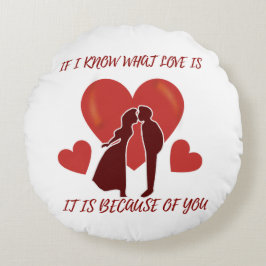 Romantic Valentines Round Pillow Rund Kudde