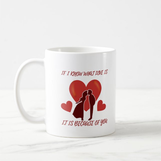 Romantic Valentines White Mugg Perfekt Gift (Vänster)
