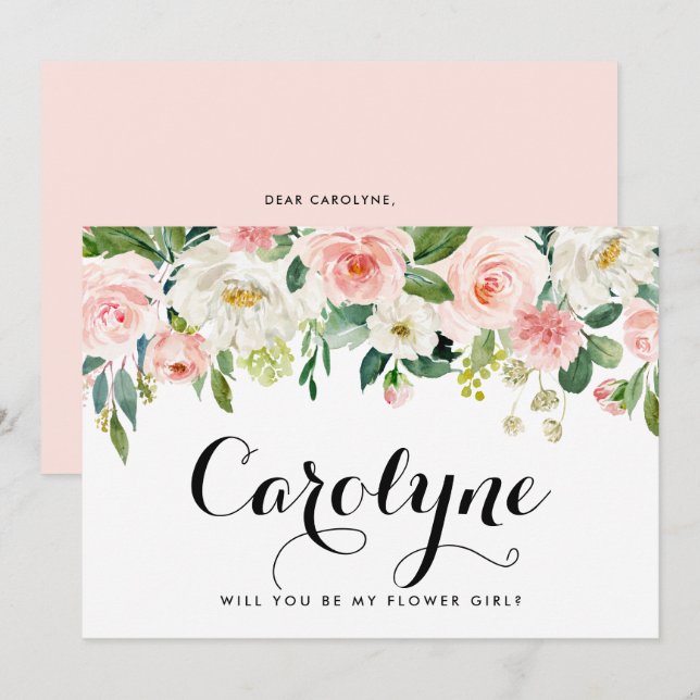 Romantic Vår blommor kommer du bli min ungflicka Meddelande (Fram/baksida)