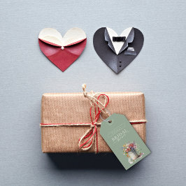 Romantic Vår blommor Vas Möhippa Presentetikett