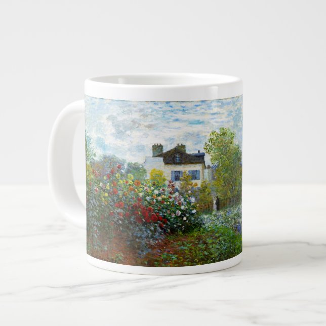 Romantic Vår bröllop Vintage Monet Garden Jumbo Mugg (Framsida vänster)