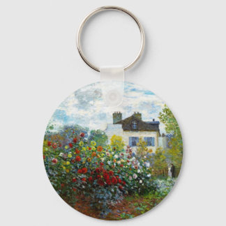 Romantic Vår bröllop Vintage Monet Garden Nyckelring