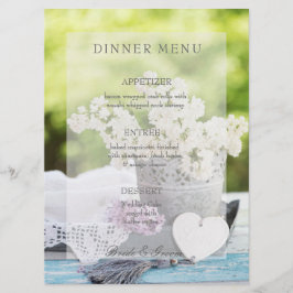 Romantic Vår Flower Blommigt Lilac Bröllop Menu Meny