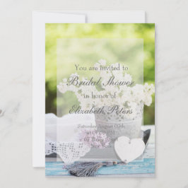 Romantic Vår Flower Blommigt Lilac Möhippa Inbjudningar