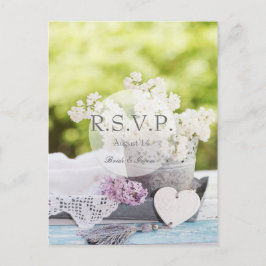 Romantic Vår Flower Blommigt Lilac OSA Inbjudan Vykort