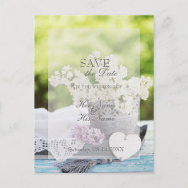 Romantic Vår Flower Blommigt Lilac SAVE datum Meddelande Vykort