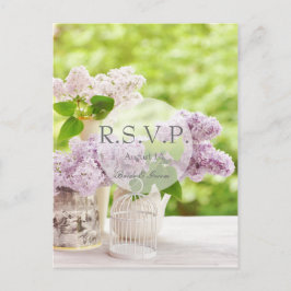 Romantic Vår Flower Blommigt White Lilac OSA Inbjudan Vykort