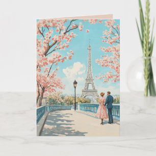 Romantic Vår i Paris Kort