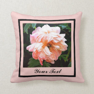Romantic Vår Peony i Blek Peach Personlig Kudde